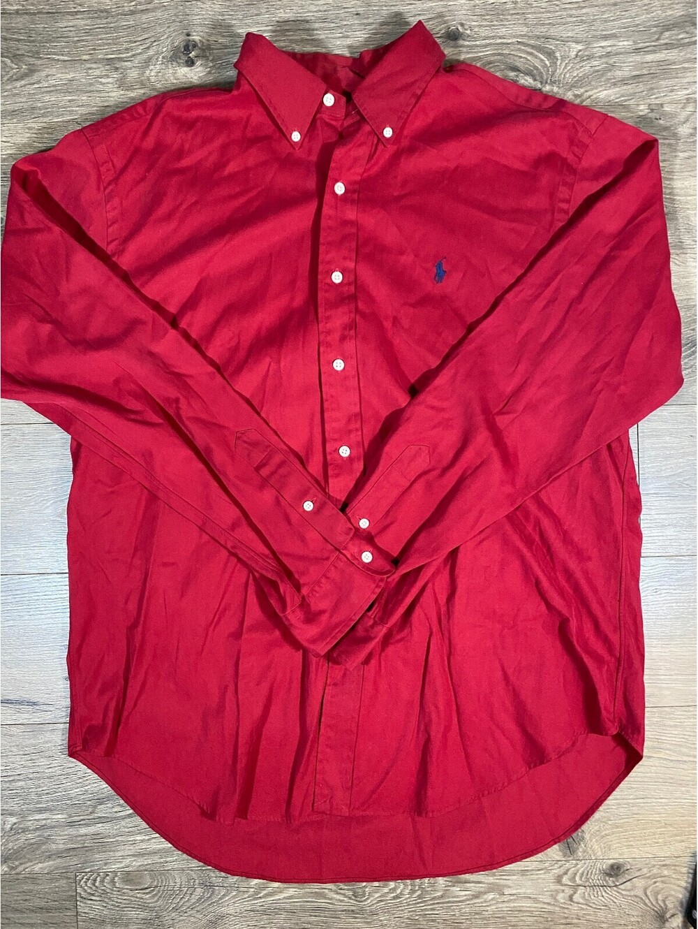 Polo Ralph Lauren Mens XL Red Classic Fit Button Down Shirt Navy Pony